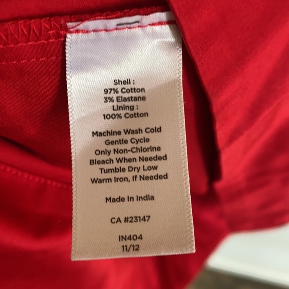 Talbots Red Fit Flare Dress With Piping and Pleats size 6P - Picture 7 of 13